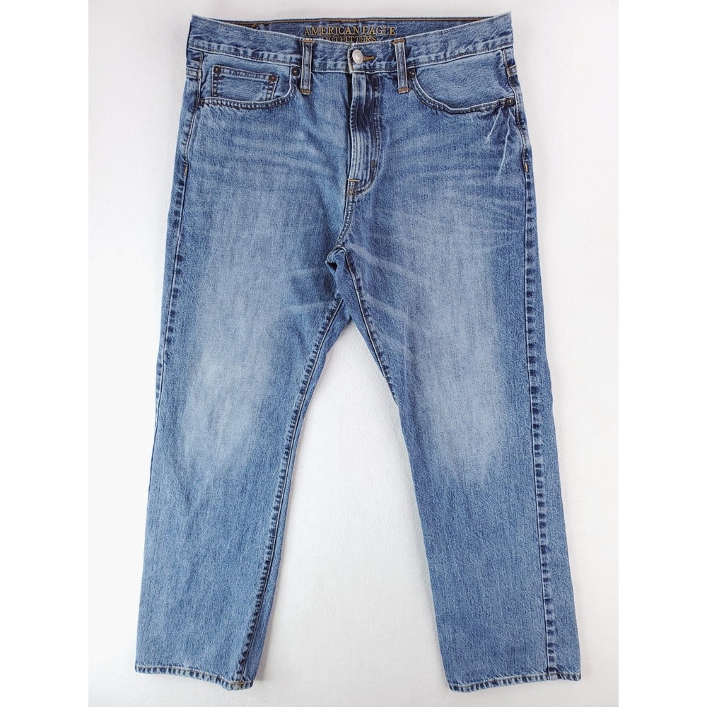 American Eagle Jeans Mens 34x32 Relaxed Straight Heavy Denim Pants Baggy Y2K